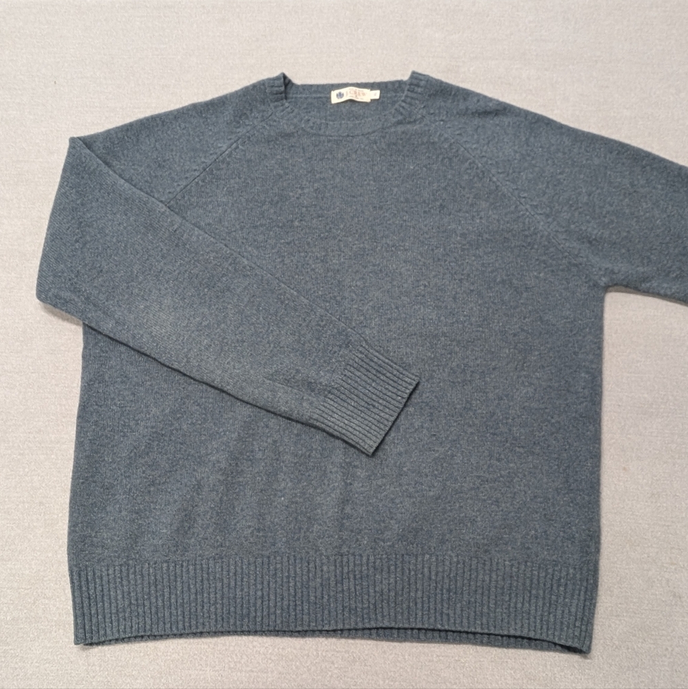 J. Crew 100% Lambswool Crewneck Sweater Men's XL Slate Blue